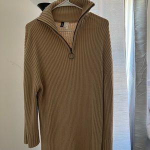 Tan H&M Sweater Dress with Zipper